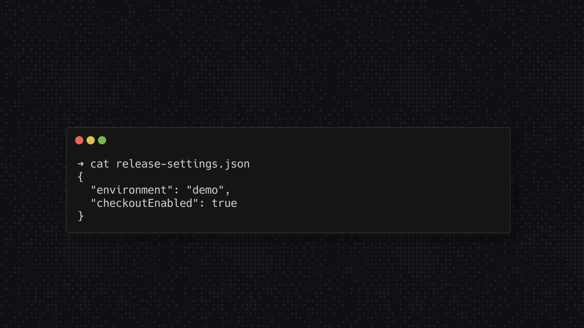 The demo settings show checkoutEnabled set to true after the approved edit.